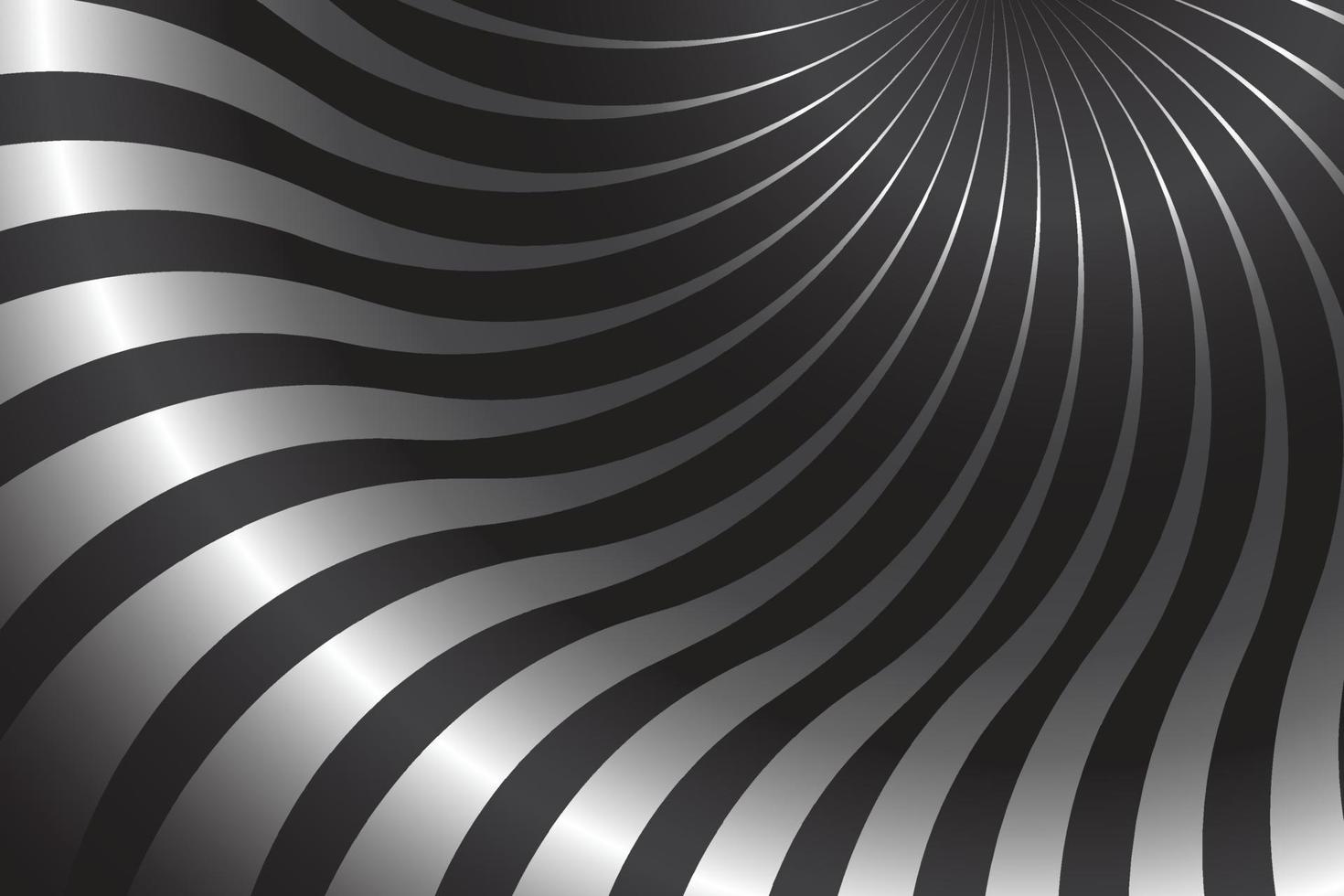 metallic effect background template, stripes tunnel round line shape, monochrome design cover vector graphic