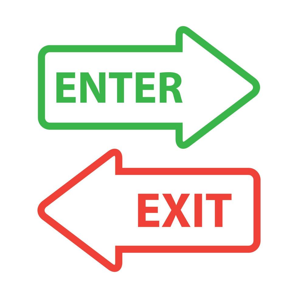 exit and enter direction icon design, set collection vector graphic