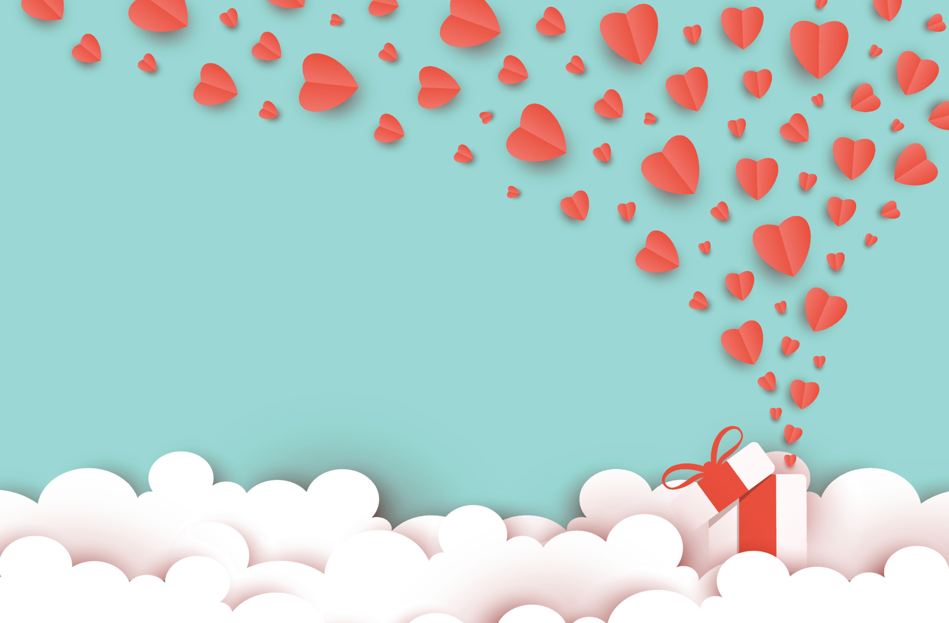 illustration gift box with flying love and valentine day, Origami paper cut  style, heart float on the sky, decoration cloud creative art, digital craft  vector 5281438 Vector Art at Vecteezy