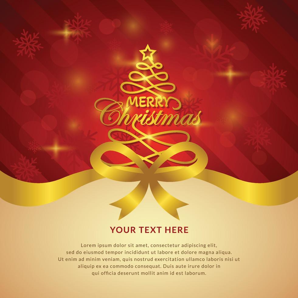 vector de diseño de plantilla de tarjeta de felicitación de navidad creativa, con adorno de árbol, año nuevo