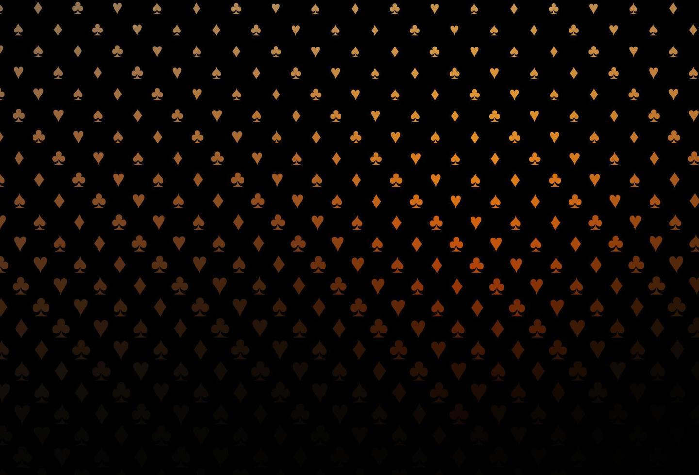 Dark orange vector pattern with symbol of cards.