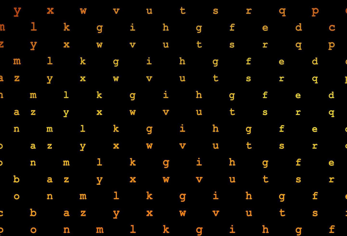 Dark orange vector pattern with ABC symbols.
