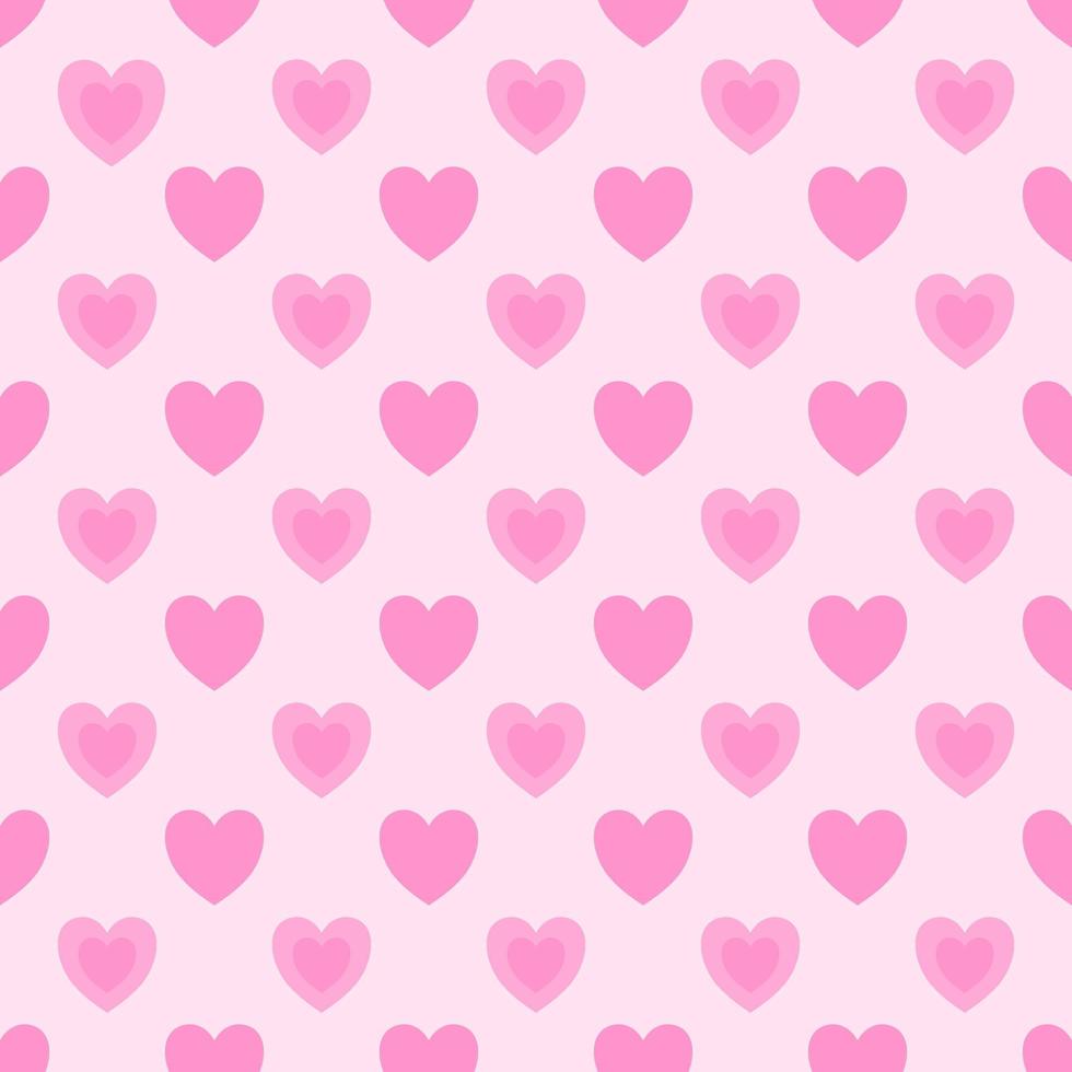 A bright pink background with a pink heart makes up the heart seamless design. vector