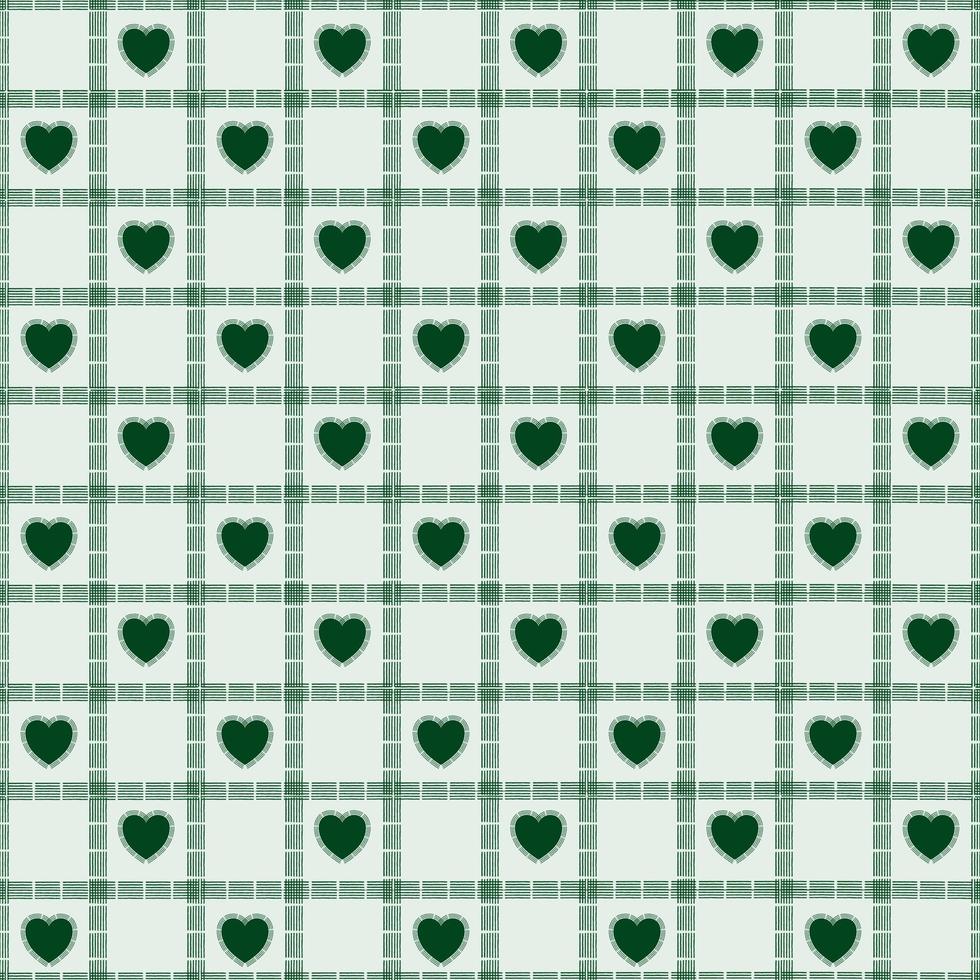 Seamless vector pattern. Texture with a fresh, stylish feel. Geometric tiles with rotated dotted rhombuses and hearts that repeat.