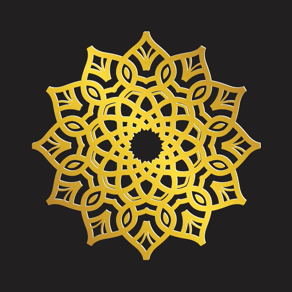 luxury golden mandala elegant arabic style ornamental frame vector