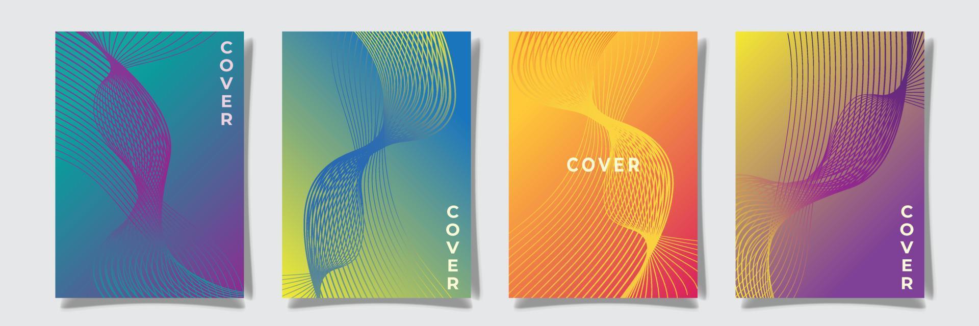 modern wavy gradation cover future tech design set collection colorful background vector graphic