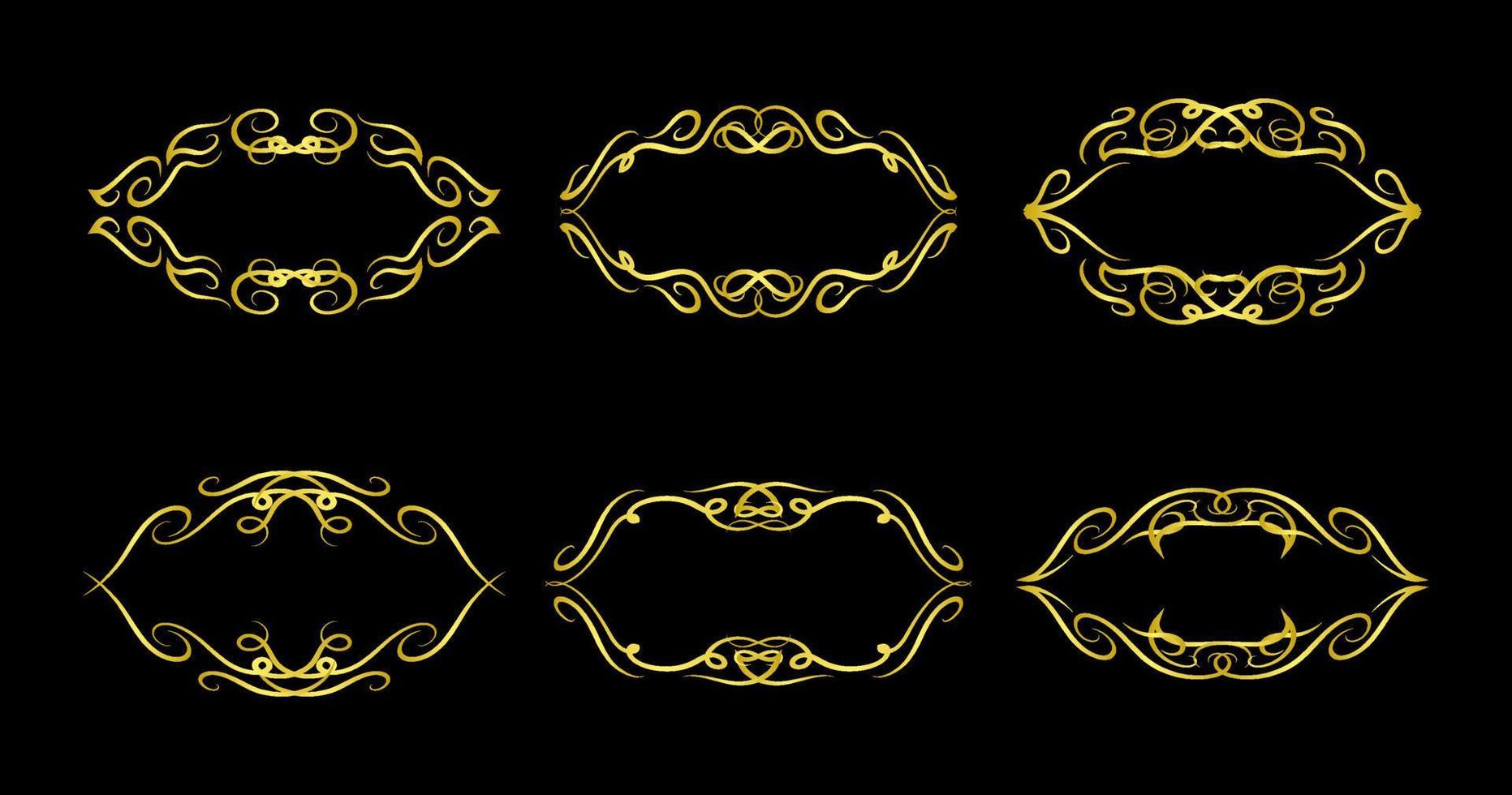 Gold Borders Elements Set Collection, ornament Vector, frame vector