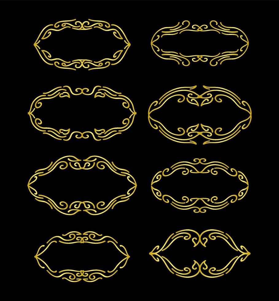 Gold Borders Elements Set Collection, ornament Vector, frame vector