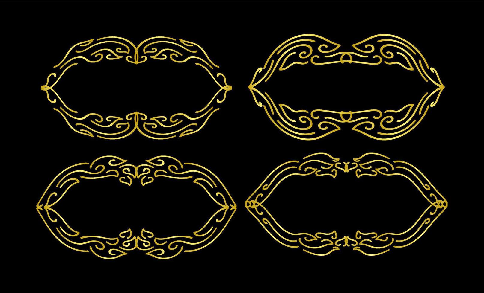 Gold Borders Elements Set Collection, ornament Vector, frame vector