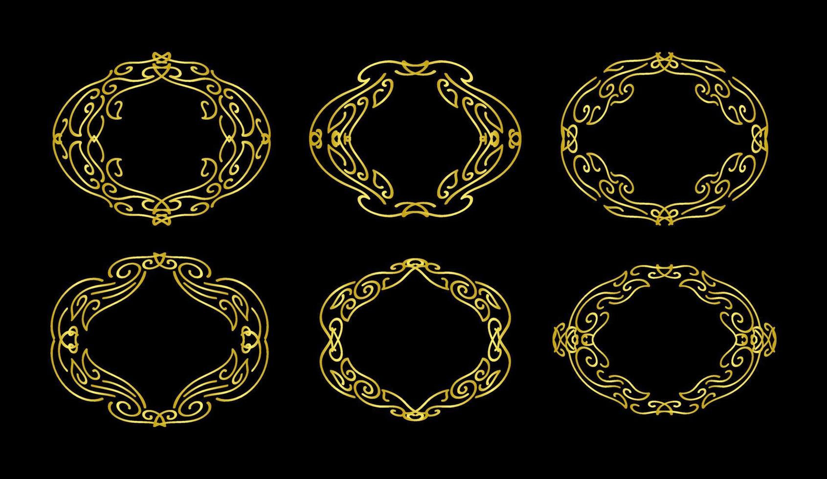 Gold Borders Elements Set Collection, ornament Vector, frame vector