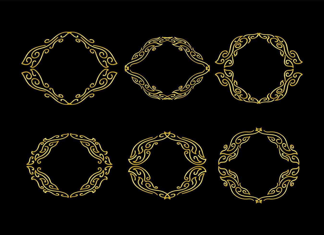 Gold Borders Elements Set Collection, ornament Vector, frame vector