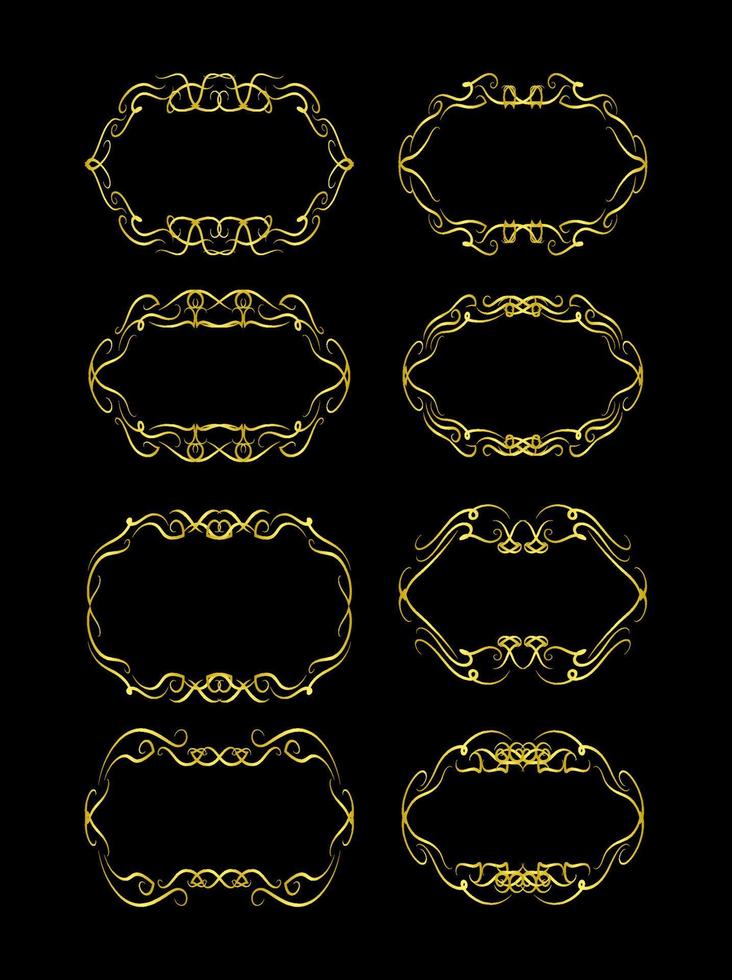 Gold Borders Elements Set Collection, ornament Vector, frame vector