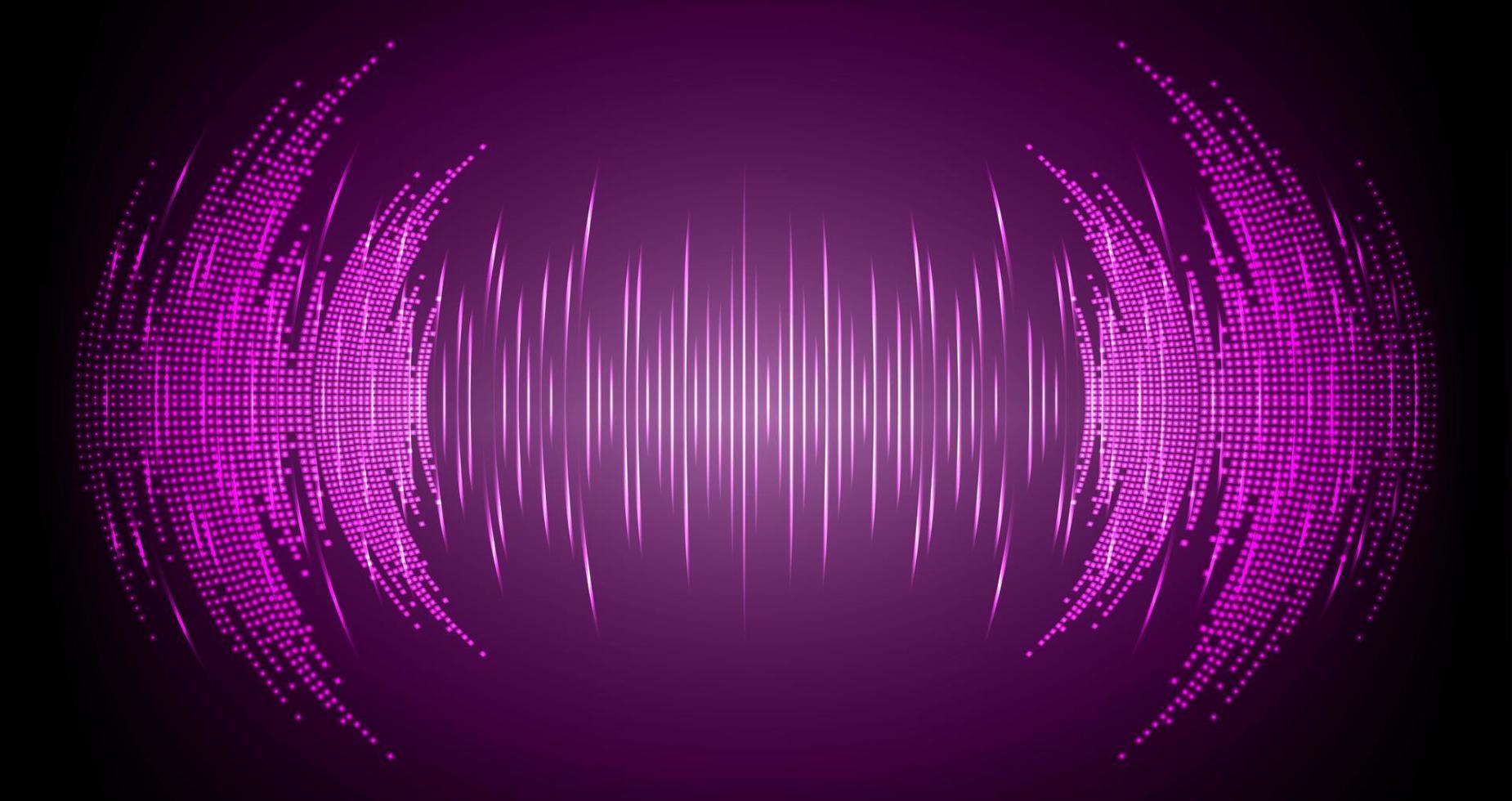 Sound waves oscillating dark light vector