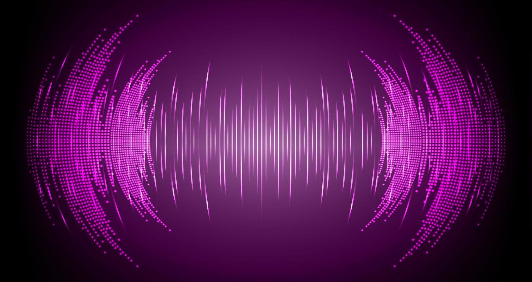 Sound waves oscillating dark light vector