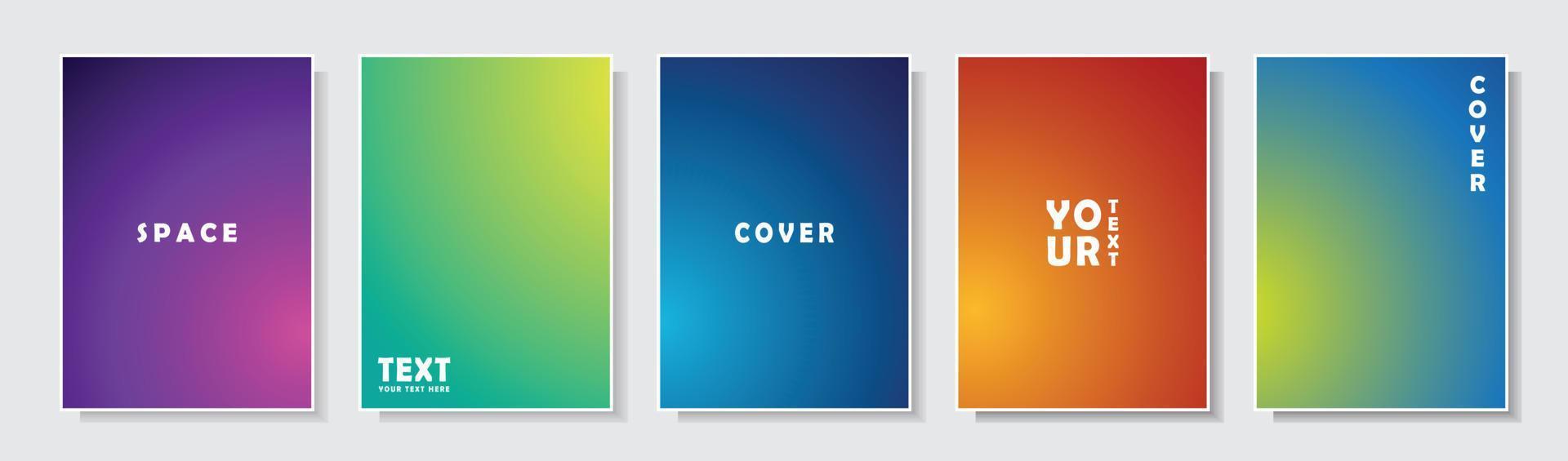 gradation cover futuristic style, set collection template design vector