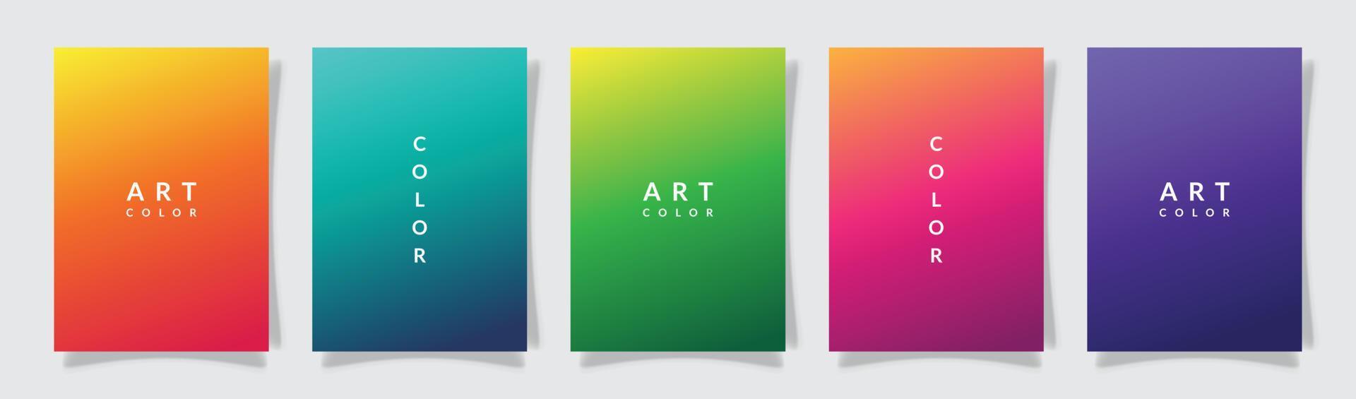 gradation multicolor cover modern style, soft color art, set collection template design vector