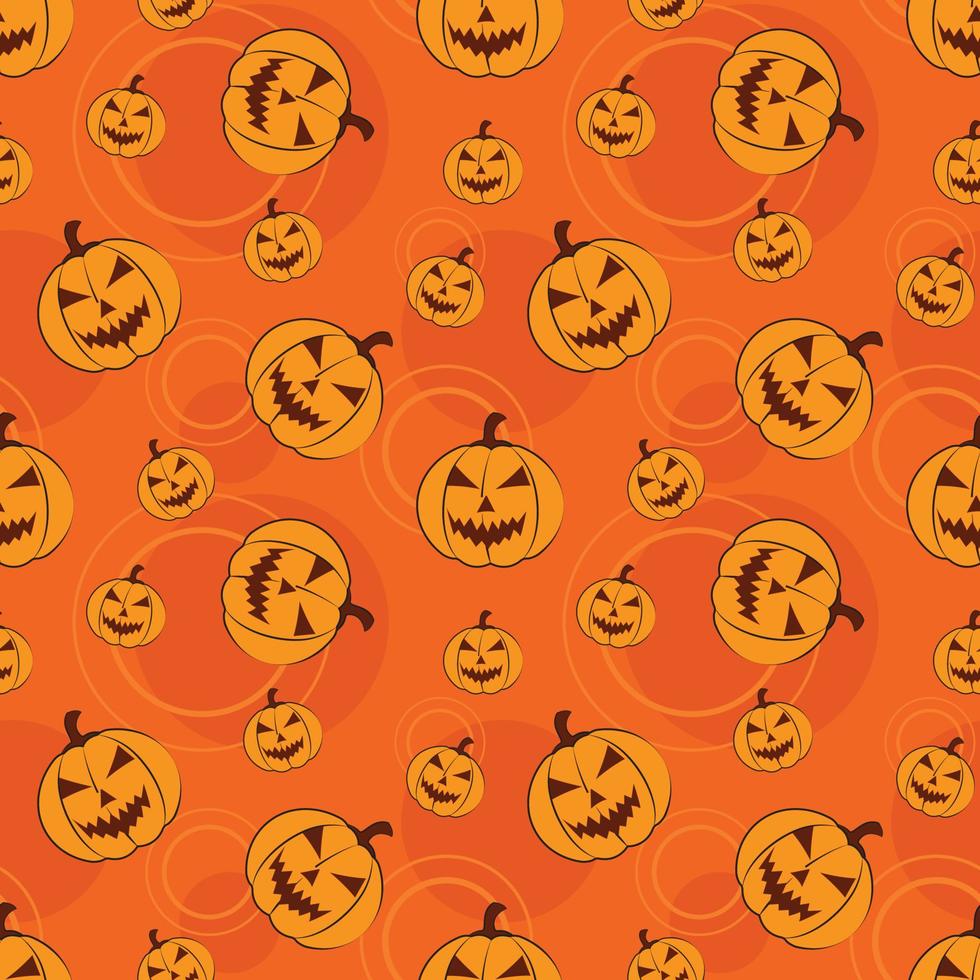 pumpkin character seamless pattern abstract halloween holiday event orange color background design vector graphic, wrapping paper, decorative beautiful colorful wallpaper