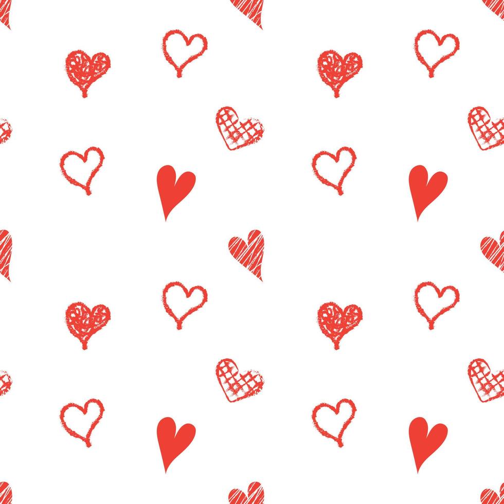 heart hand drawn style motif seamless pattern, valentines day, romance background vector material for textile or paper