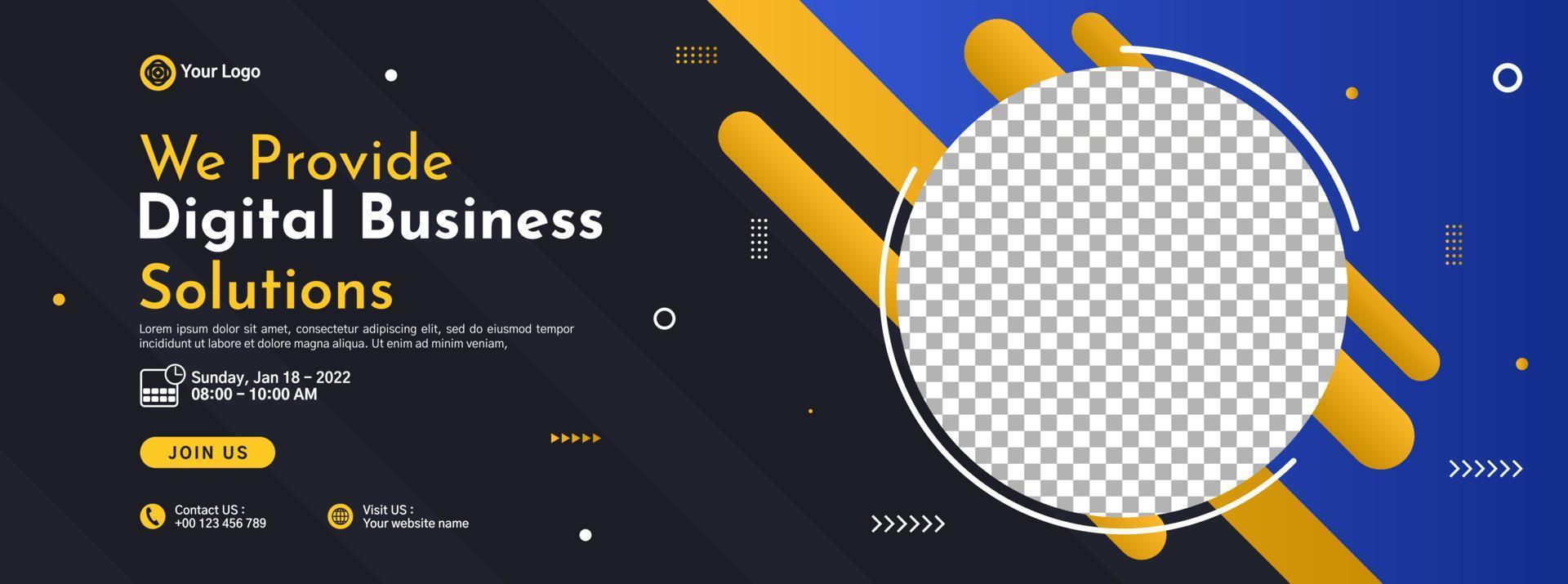 Business conference banner template design for webinar, marketing, online class program, etc vector