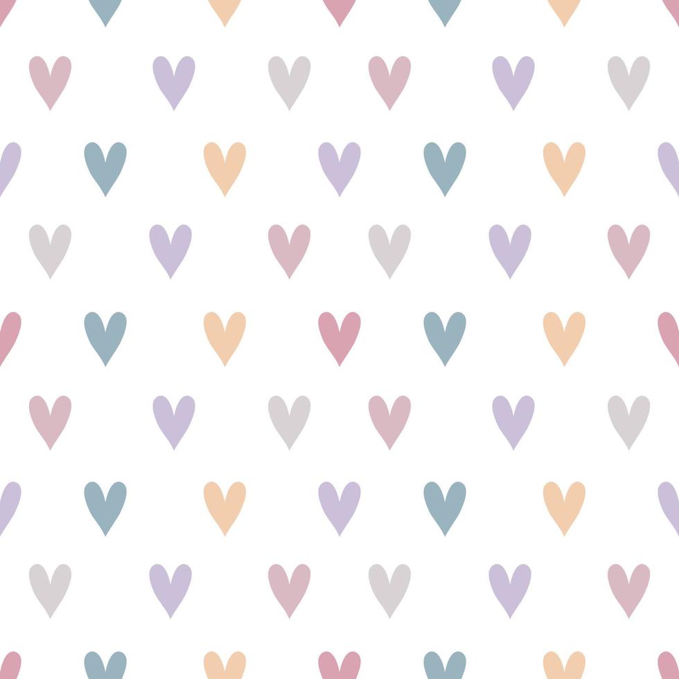 Colorful hearts on a white background. Seamless pattern for Valentine. vector