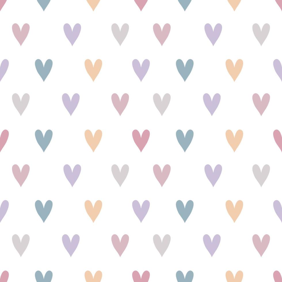 corazones de colores sobre un fondo blanco. patrón sin costuras para san valentín. vector