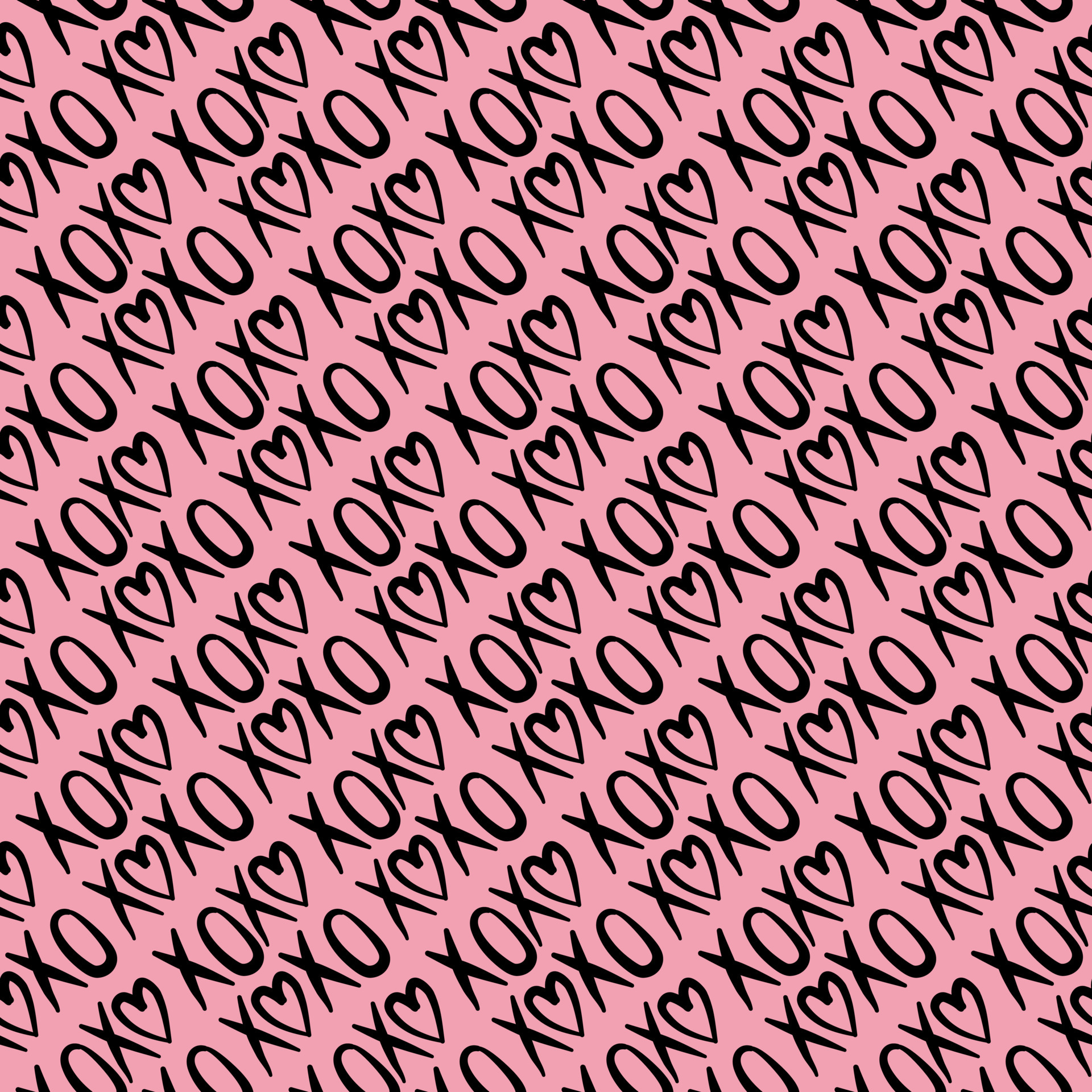 Premium Vector  Xoxo brush lettering signs seamless pattern