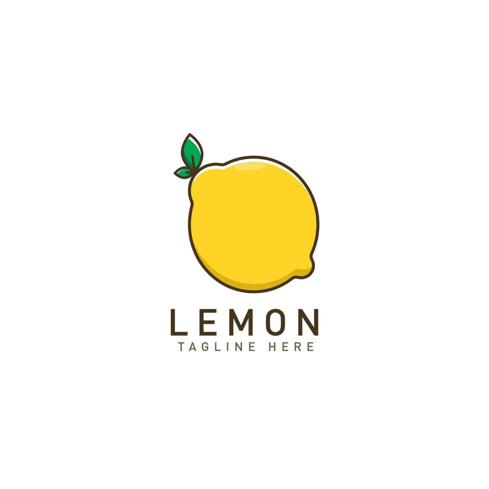 logotipo de limón o naranja. logotipo de icono de limón simple. etiqueta de limón de dibujos animados. vector