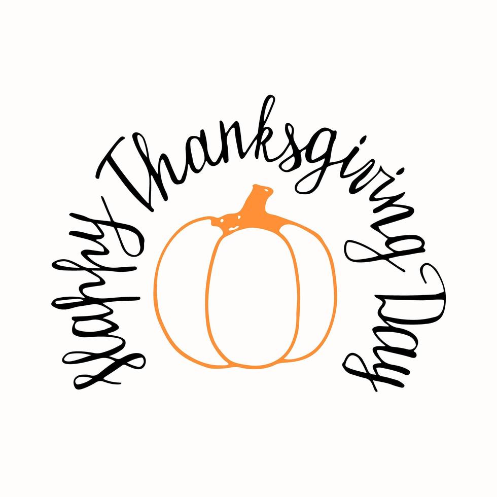 Hand drawn Happy Thanksgiving typography. Calligraphy lettering vector