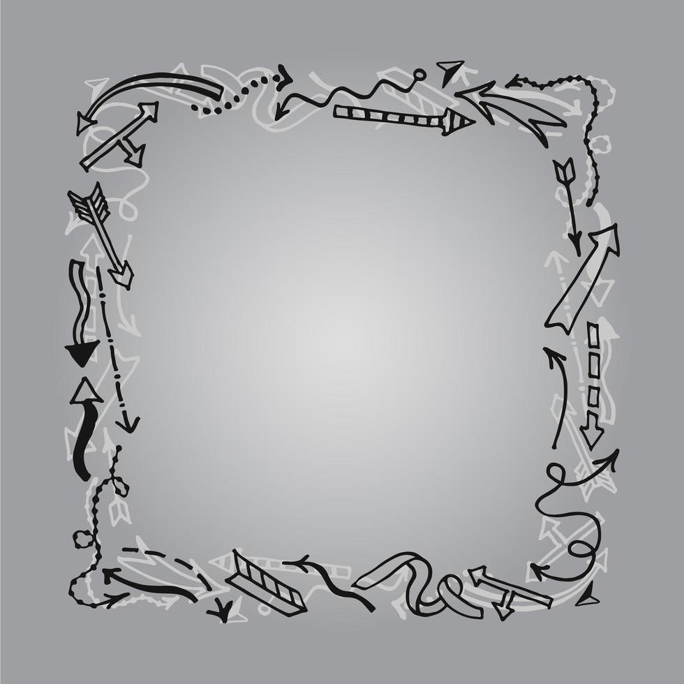 Frame with hand drawn arrows. vector