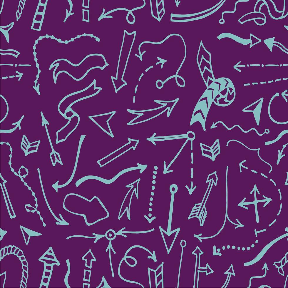 Seamless background with hand drawn arrows. vector