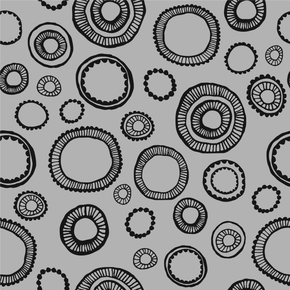 Seamless hand drawn circles background. vector