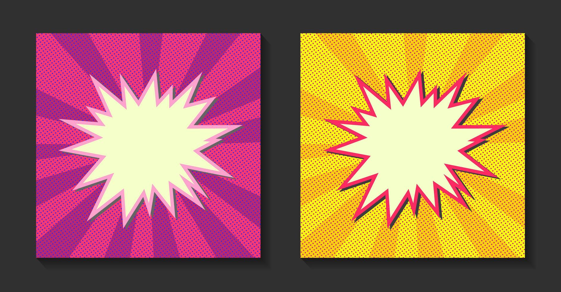 fondo de explosión de sol cómico de arte pop. rayos retro, rayos de sol brillantes con puntos. vector