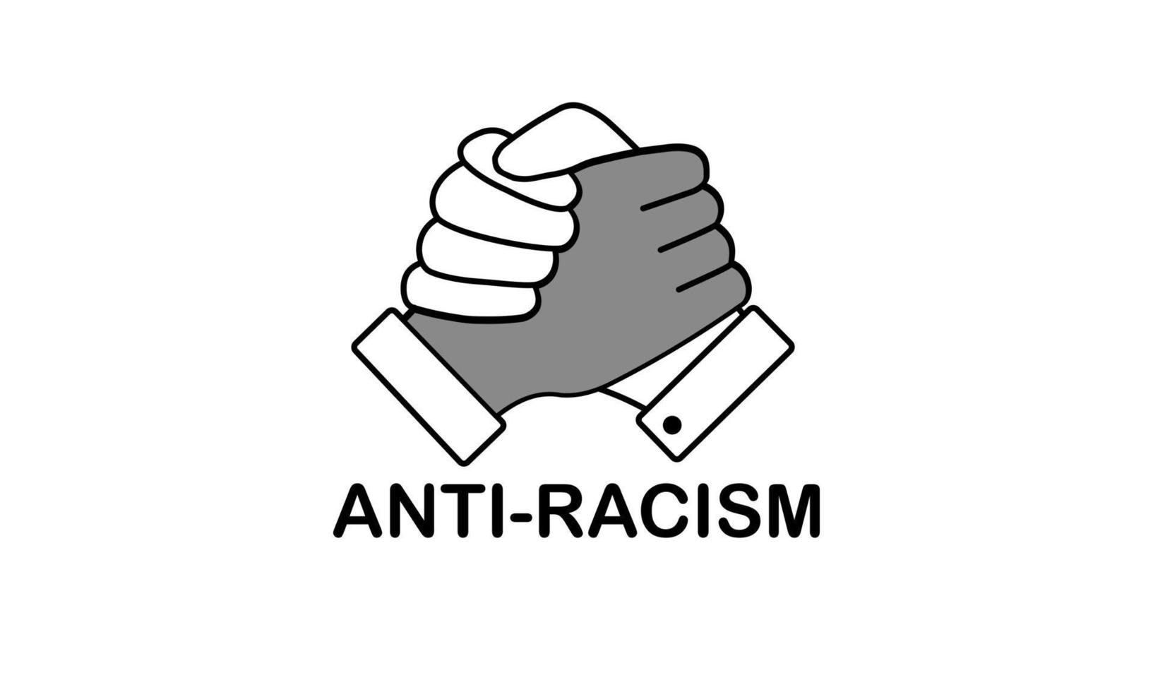 Homie handshakes anti racism vector symbol