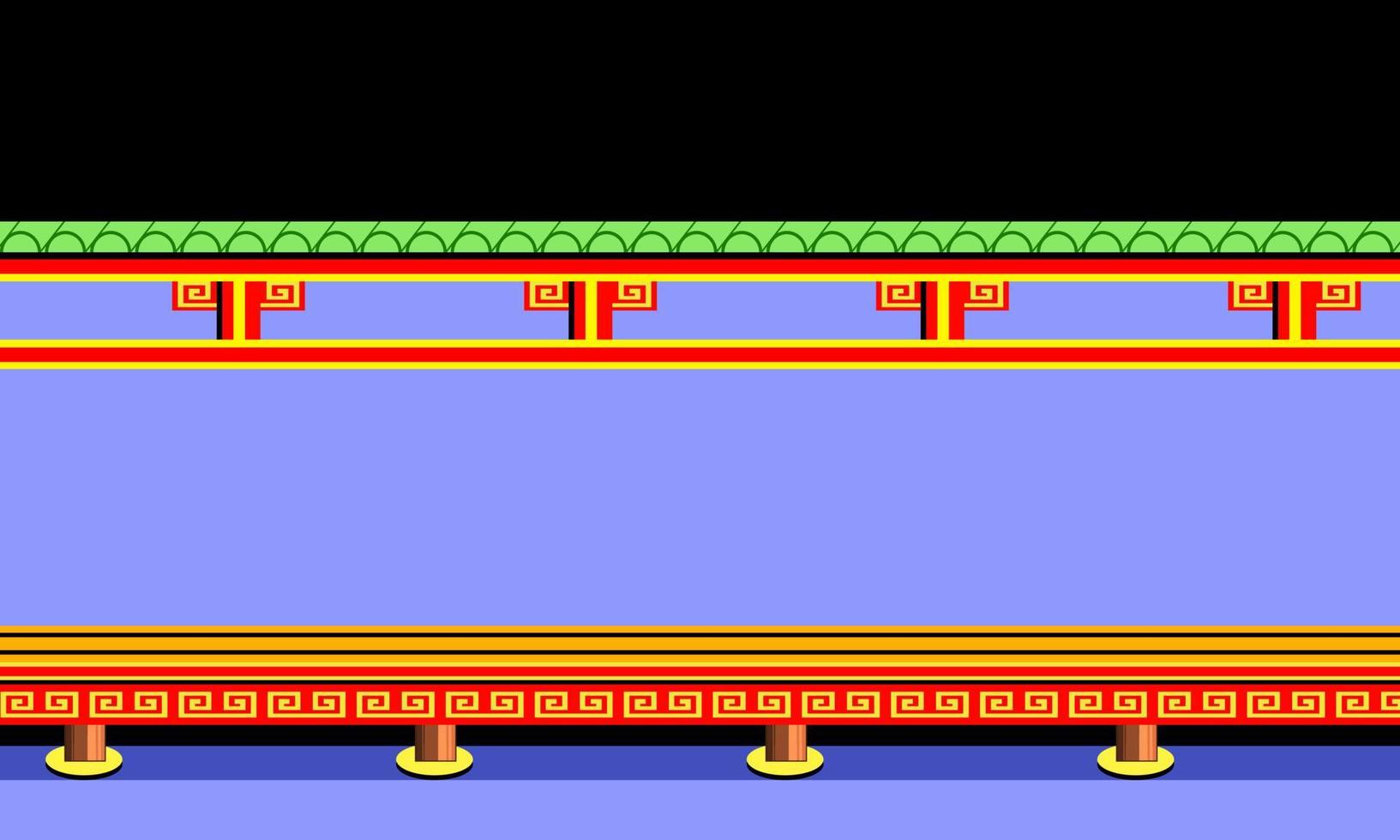 escena ilustrativa del famoso videojuego arcade kung fu antiguo, contenido editorial vector