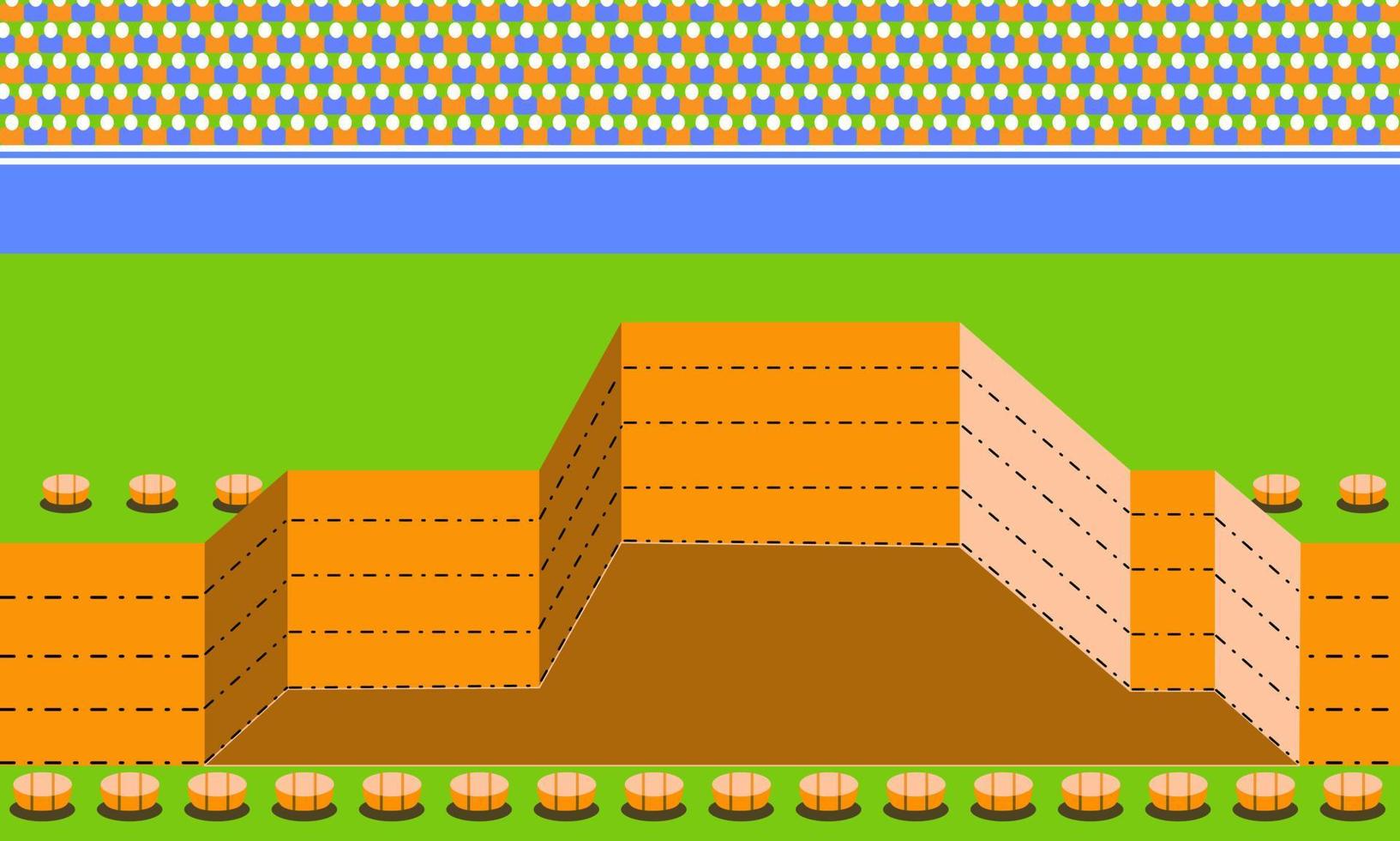 Illustration scene of famous old arcade motocross racing video game ExiteBike vector