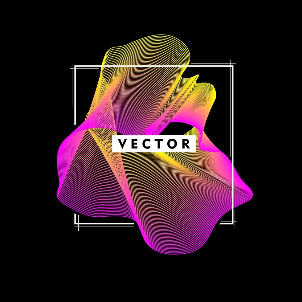 Wavy abstract lines with frames for banner, poster, and other designs. Vector illustration