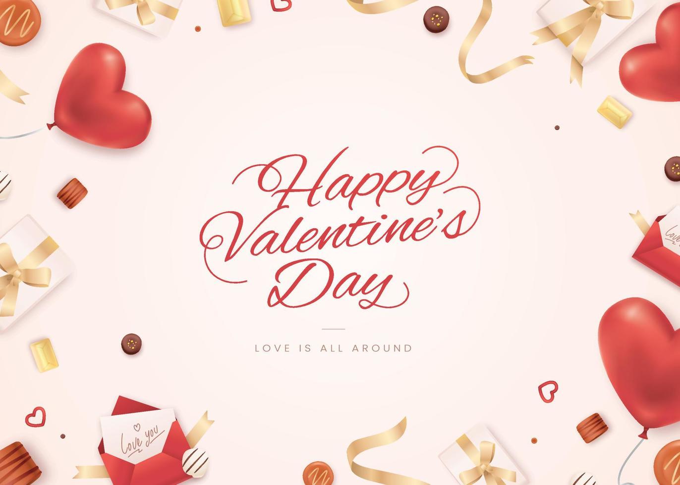 Lovely valentines day with chocolates vector