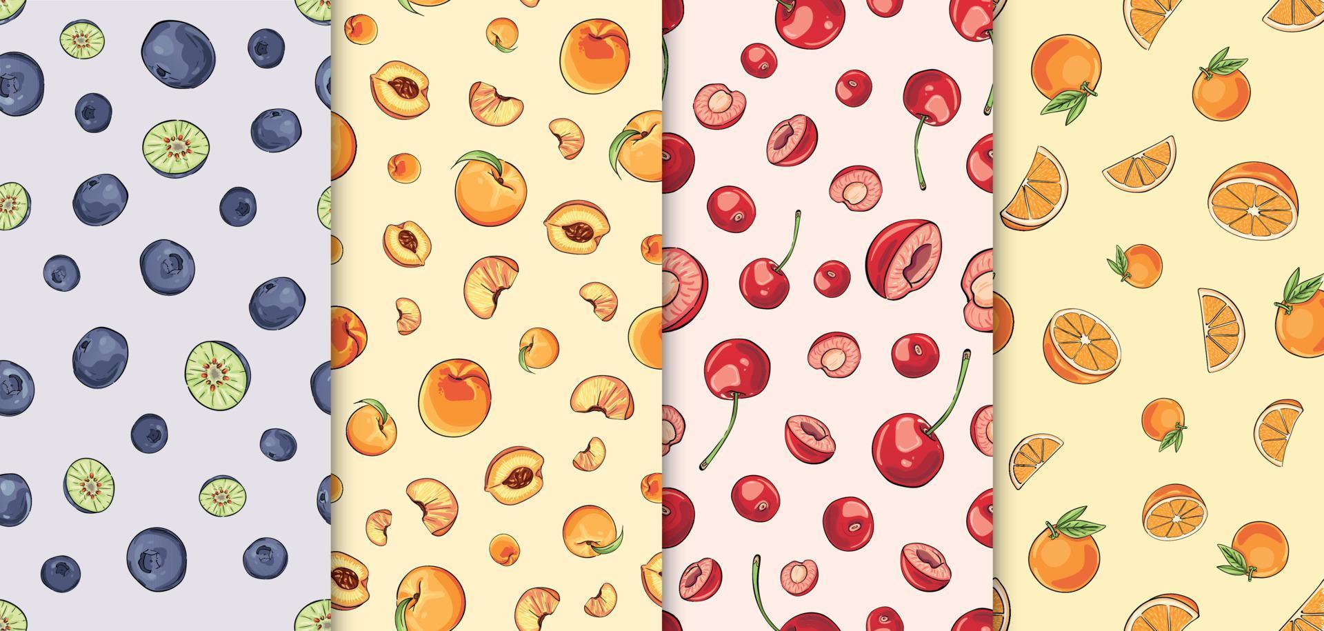 Creative colorful fruit pattern vector