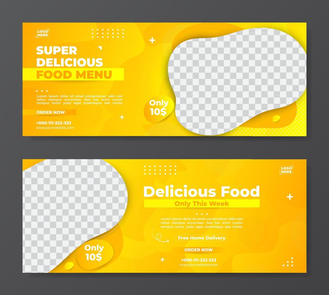 Banner template food for social media promotion vector