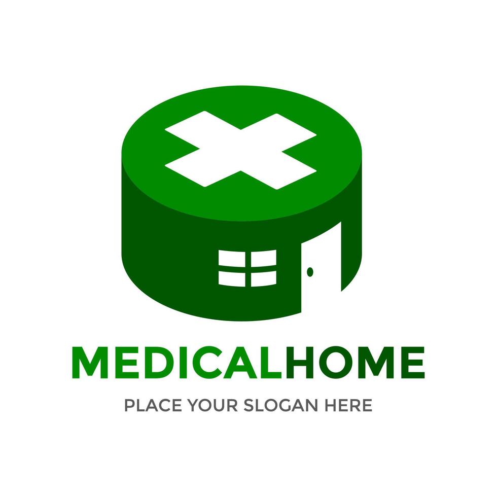 plantilla de logotipo de vector de hogar médico. este diseño utiliza un símbolo de cruz. apto para medico.