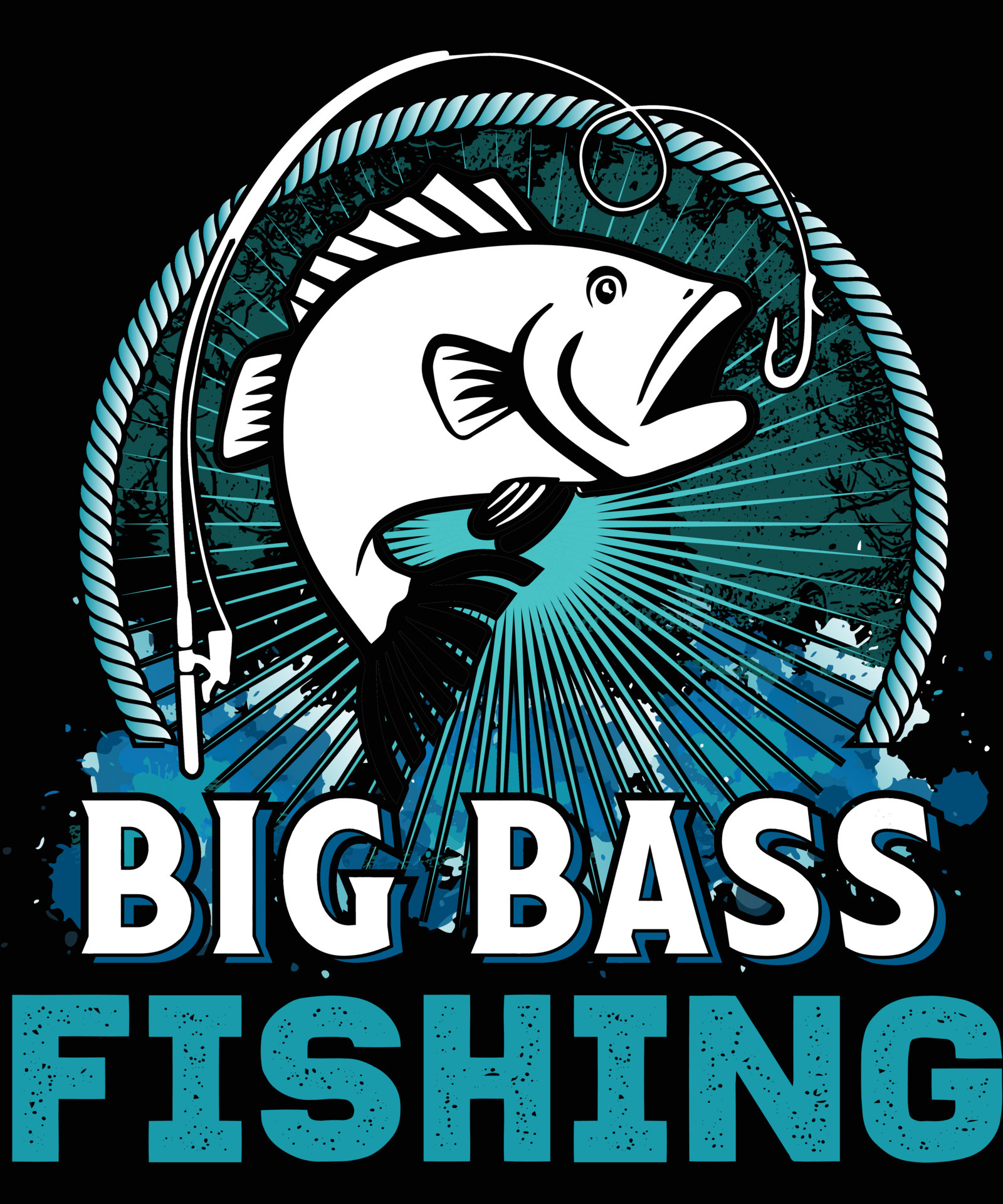 Big Bass Fishing T-Shirt Design 5282822 Vector Art at Vecteezy