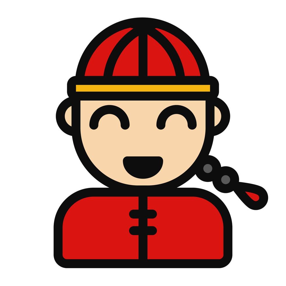 Chinese boy avatar Chinese new year Illustration icon tradional holiday chinese culture vector