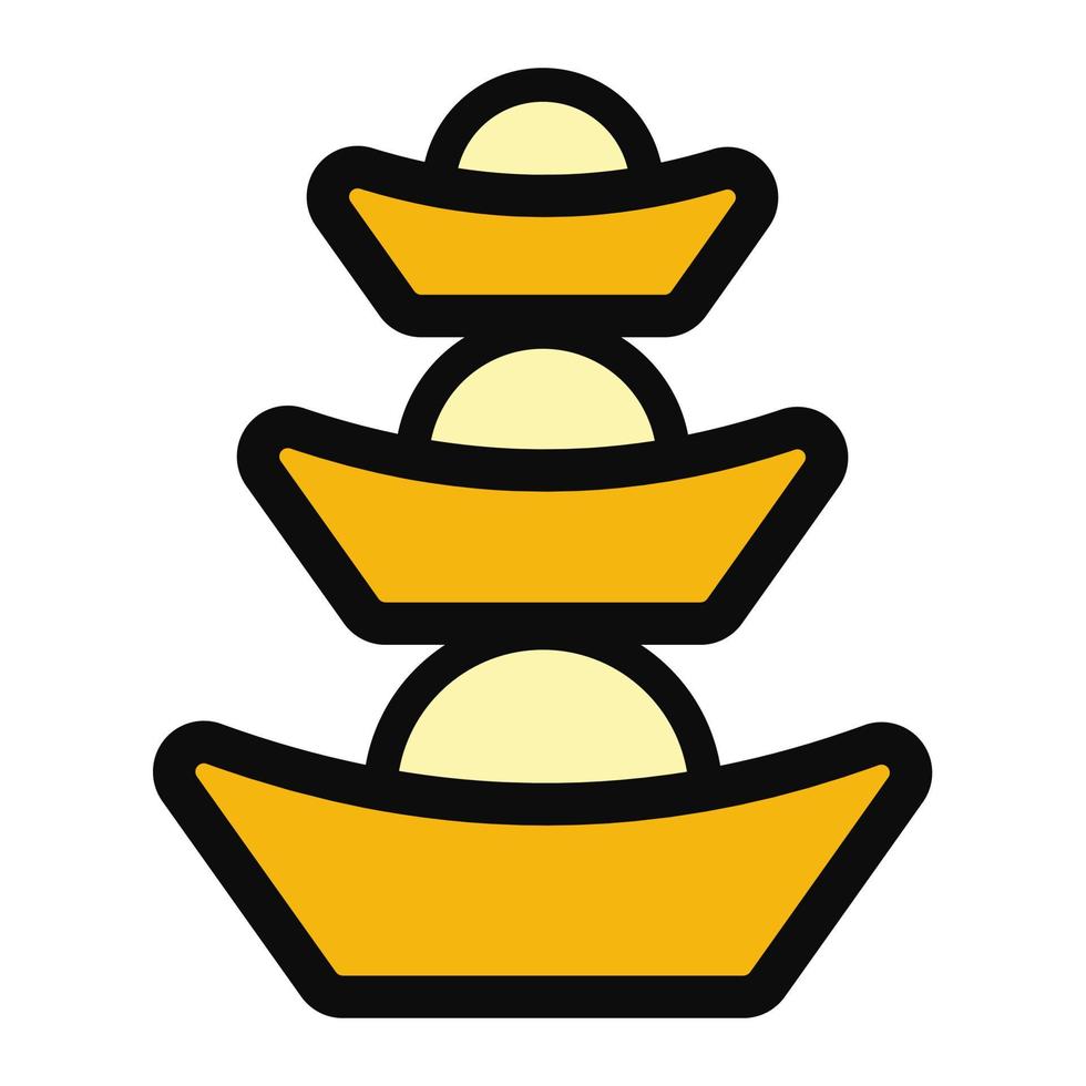 chinese gold bar Chinese new year Illustration icon tradional holiday chinese culture vector
