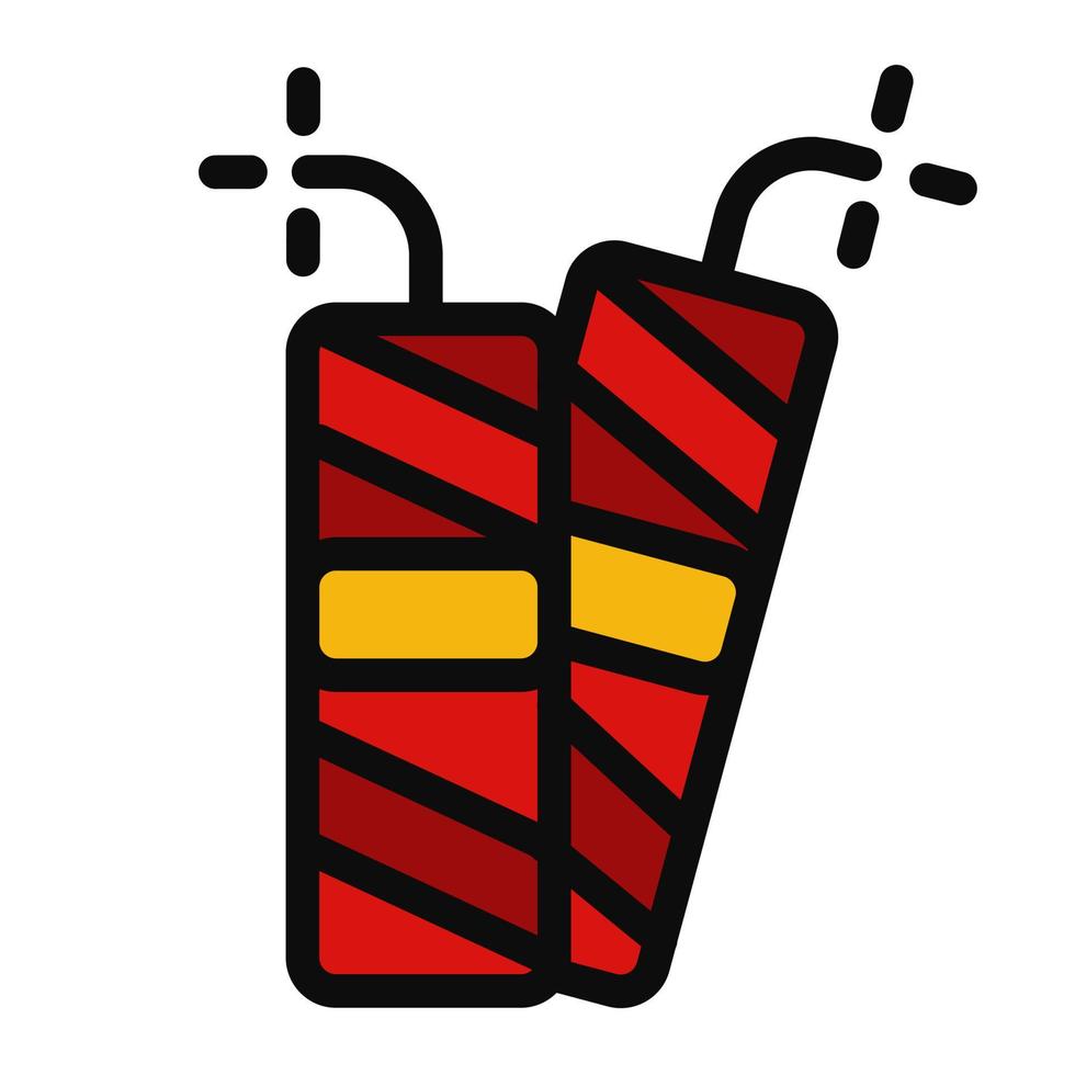 firework fire cracker Chinese new year Illustration icon tradional holiday chinese culture vector