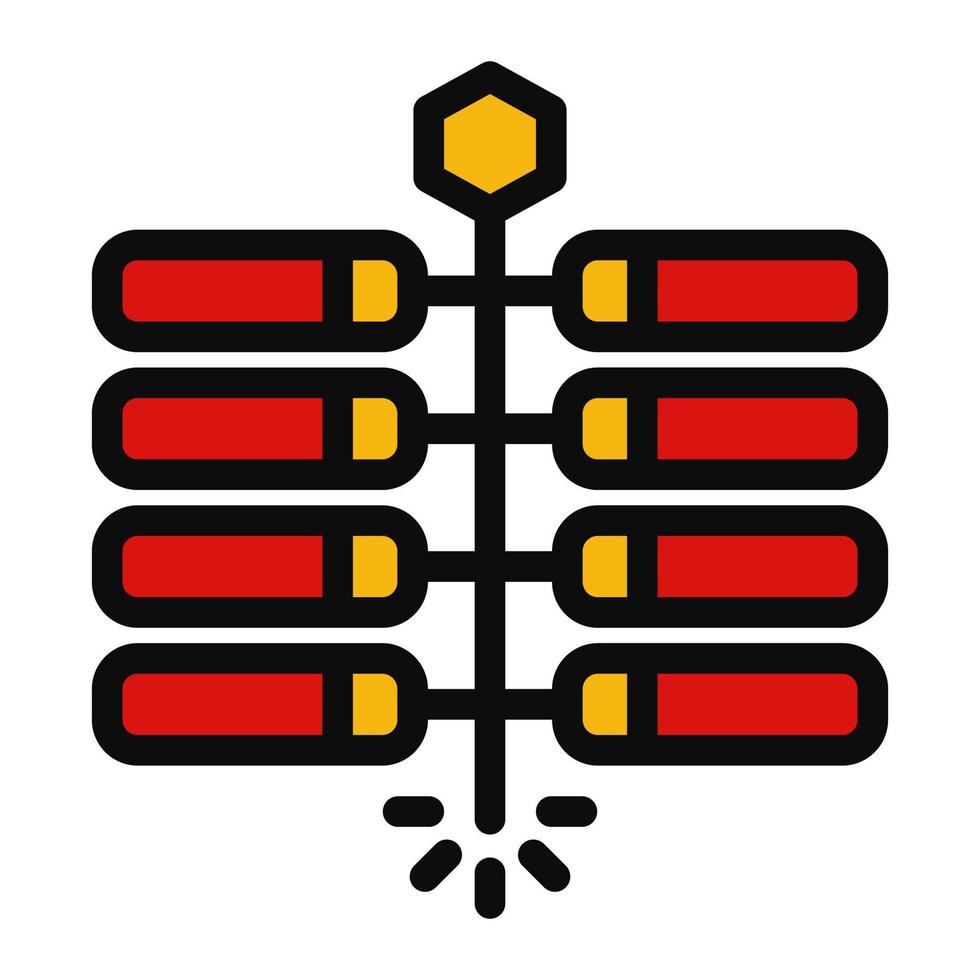 firework fire cracker Chinese new year Illustration icon tradional holiday chinese culture vector