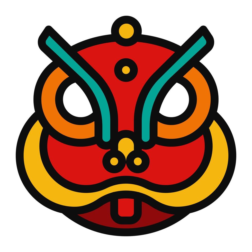 cabeza de león danza tradicional año nuevo chino icono de ilustración fiesta tradicional cultura china vector