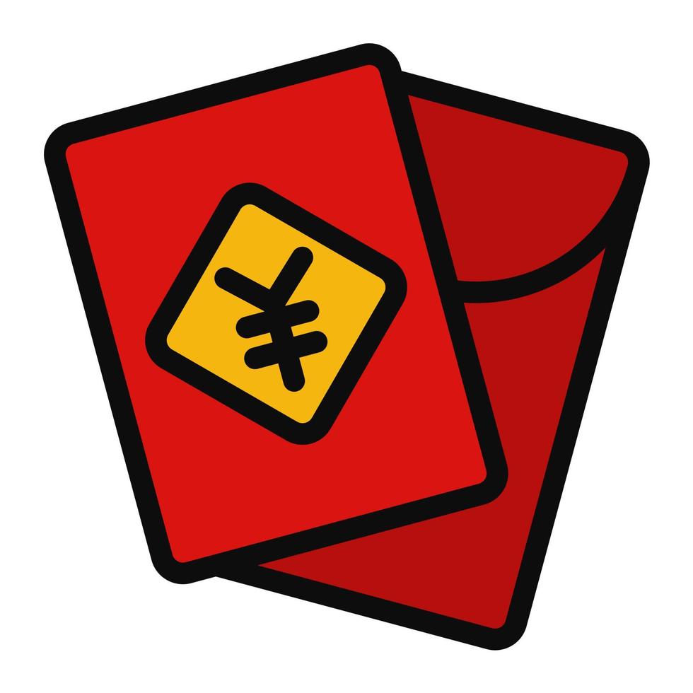 ang pao red packet envelope Chinese new year Illustration icon tradional holiday chinese culture vector