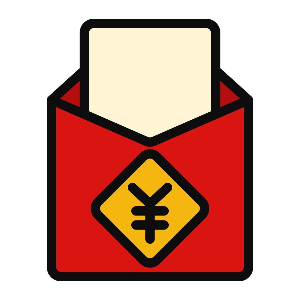 Red packet envelope mailChinese new year Illustration icon tradional holiday chinese culture vector
