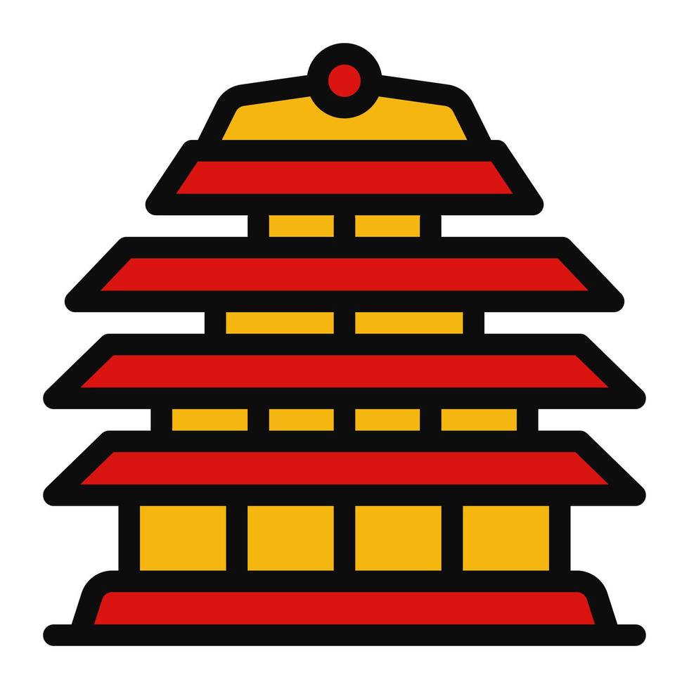 kuil pagoda Chinese new year Illustration icon tradional holiday chinese culture vector