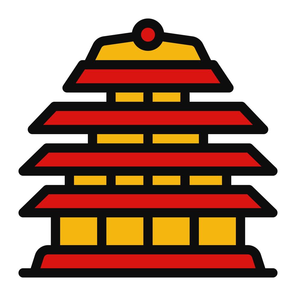 kuil pagoda Chinese new year Illustration icon tradional holiday chinese culture vector